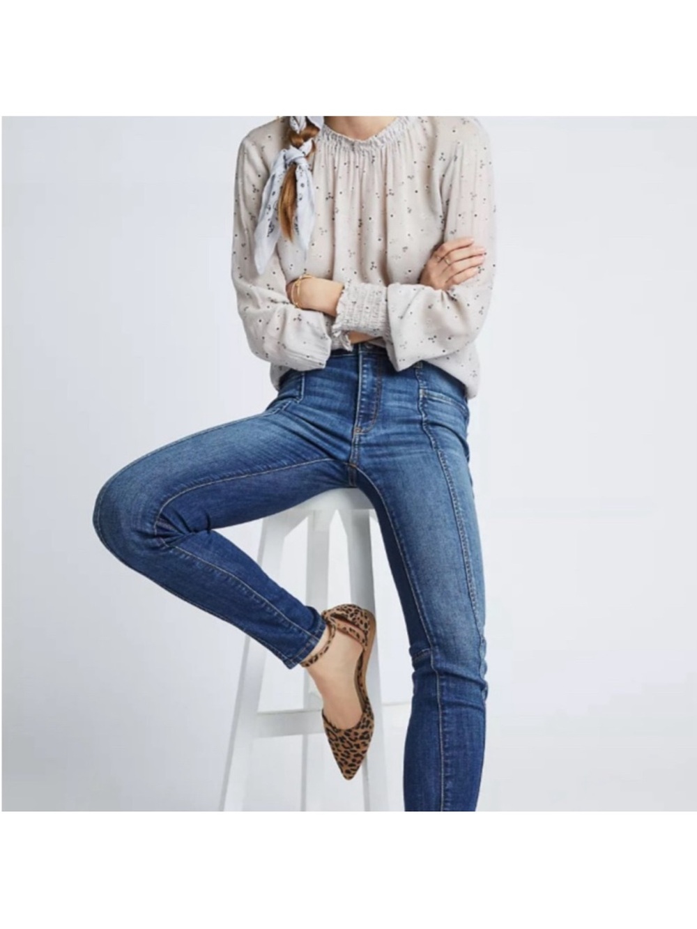 Pilcro High-Rise Denim Leggings Blue Jeans Ankle Length Size 27